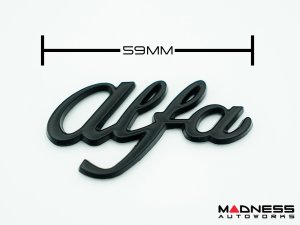 Alfa Romeo Emblems & Badges Kit - Black - "Alfa Romeo" + "Sportiva" Emblems + 2 AR Badges